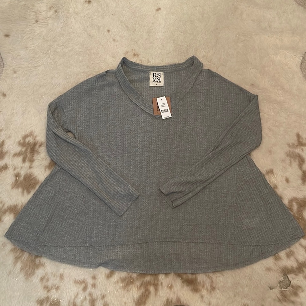 Grey rossmore long sleeve distressed shirt